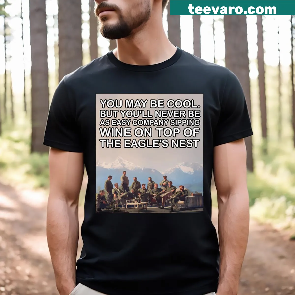 Vintage movie series t-shirt featuring drama and war themes. — on a men's t-shirt