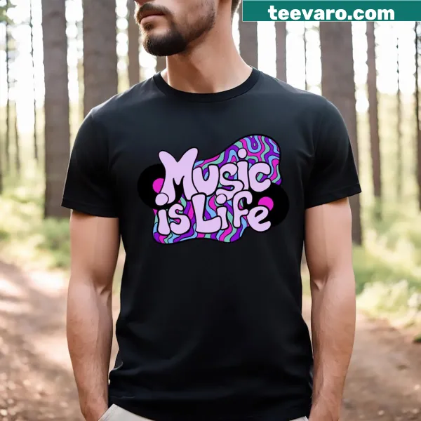 Thoughtful typography t-shirt expressing love for music
