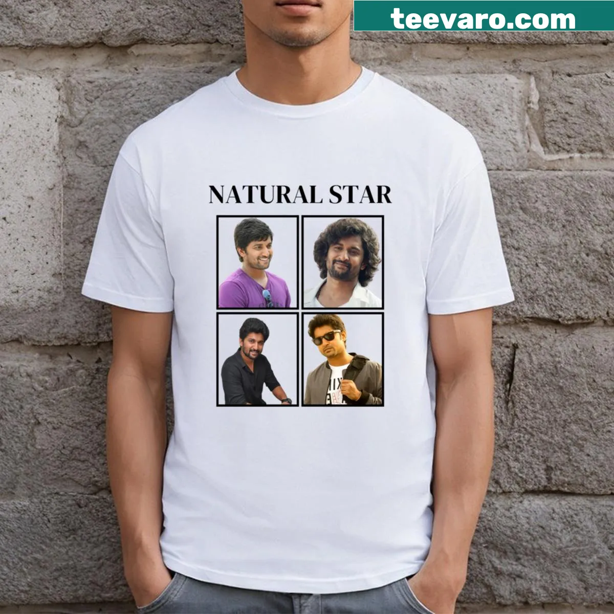 Natural Star Nani fan t-shirt with bold typography — on a men's t-shirt