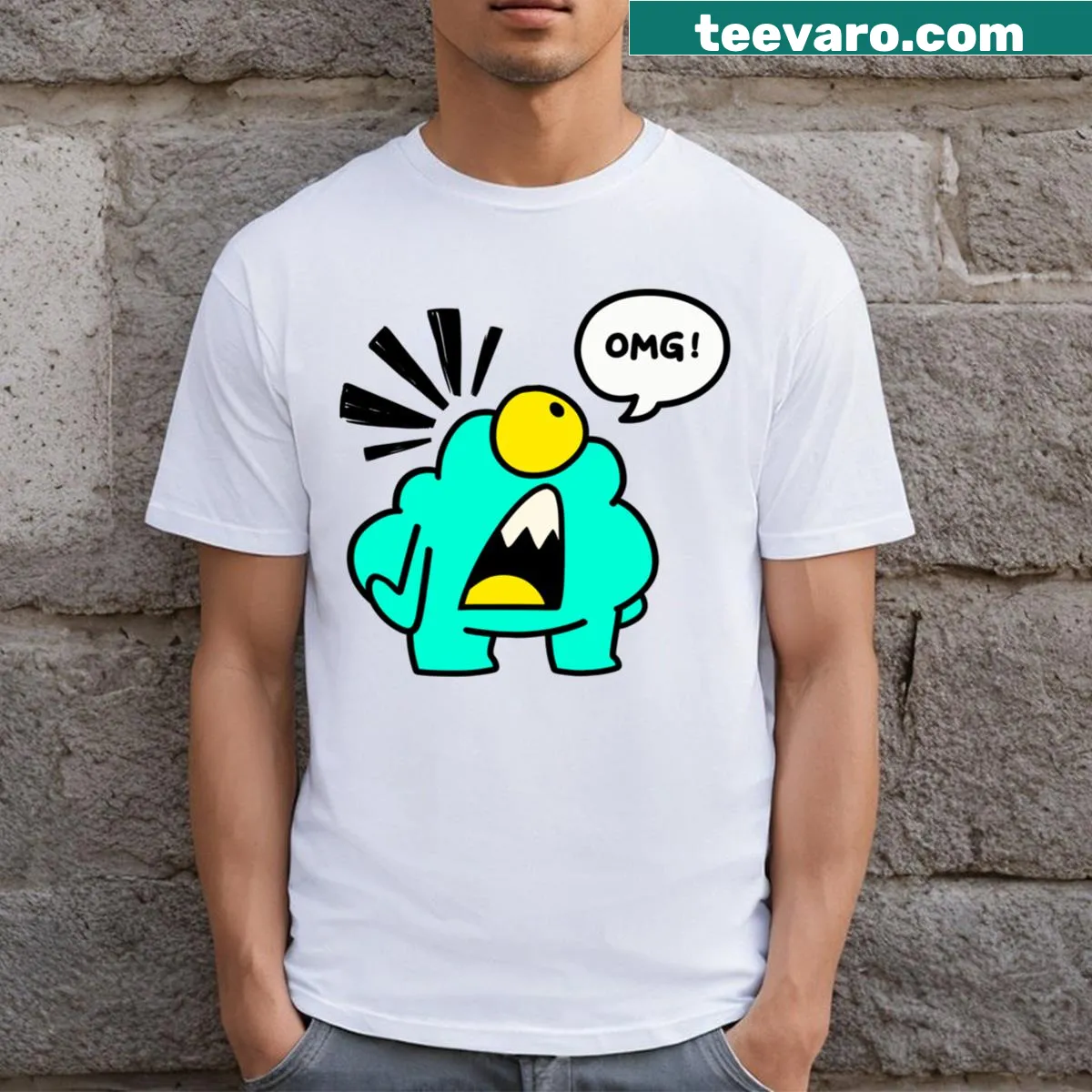 Illustration of a cat and dog on a midnight adventure on a T-shirt — on a men's t-shirt