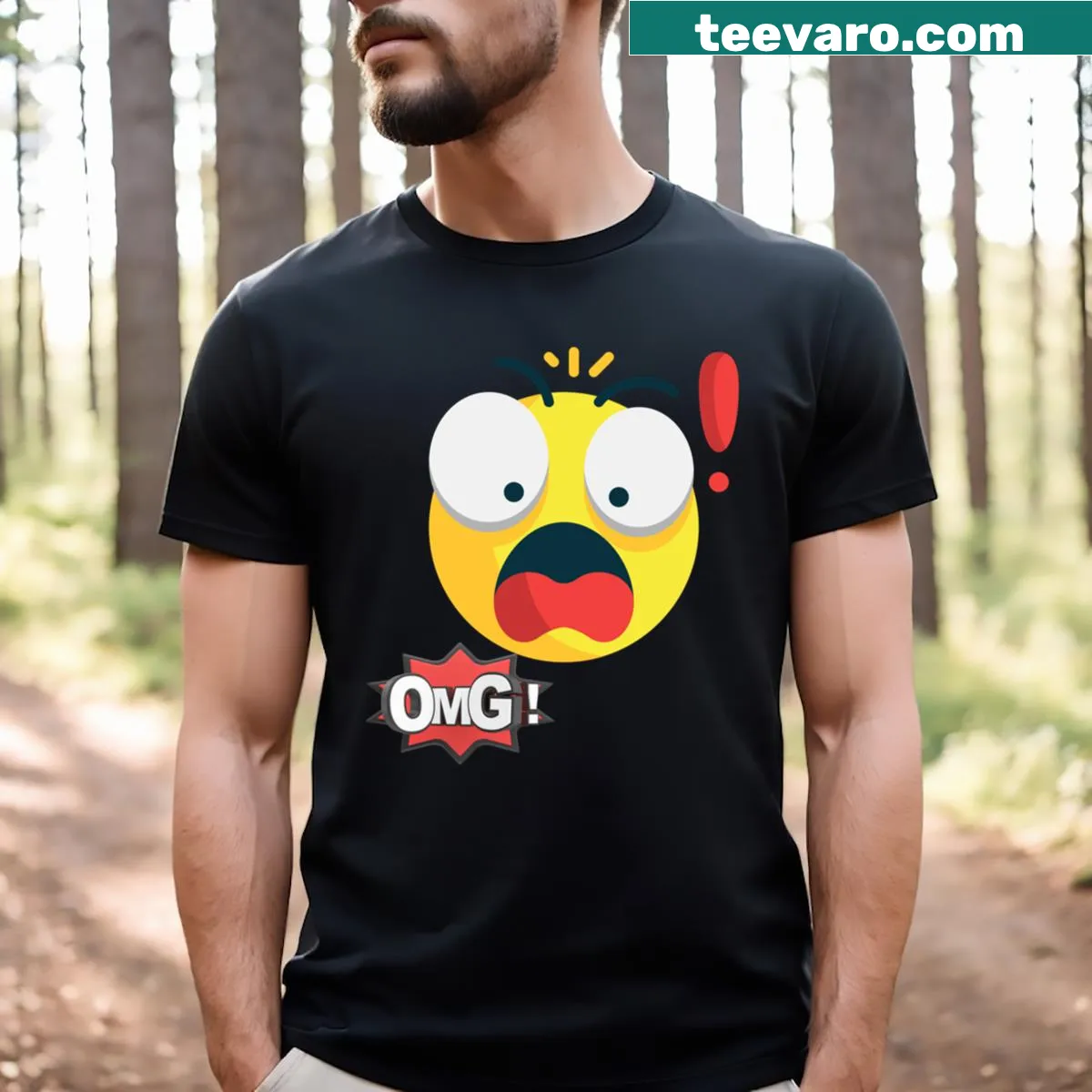 Illustrated t-shirt featuring a humorous cat vs dog showdown — on a men's t-shirt