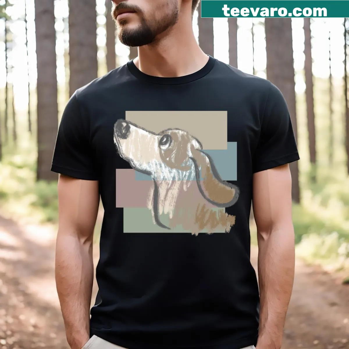 Silhouette of a hound on a T-shirt — on a men's t-shirt