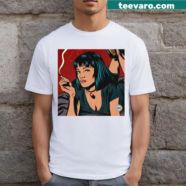 T-shirt featuring classic pulp fiction comic art