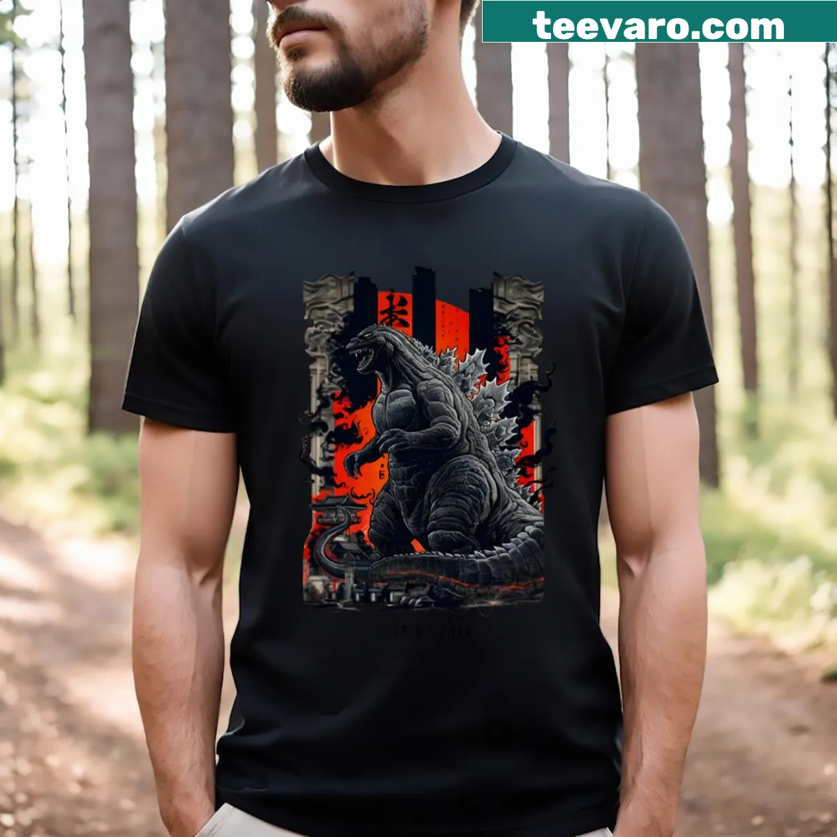 Illustrative T-shirt depicting the thrilling essence of Tokyo — on a men's t-shirt