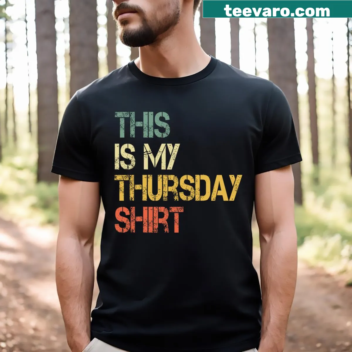 Funny retirement t-shirt with humorous Thursday message — on a men's t-shirt