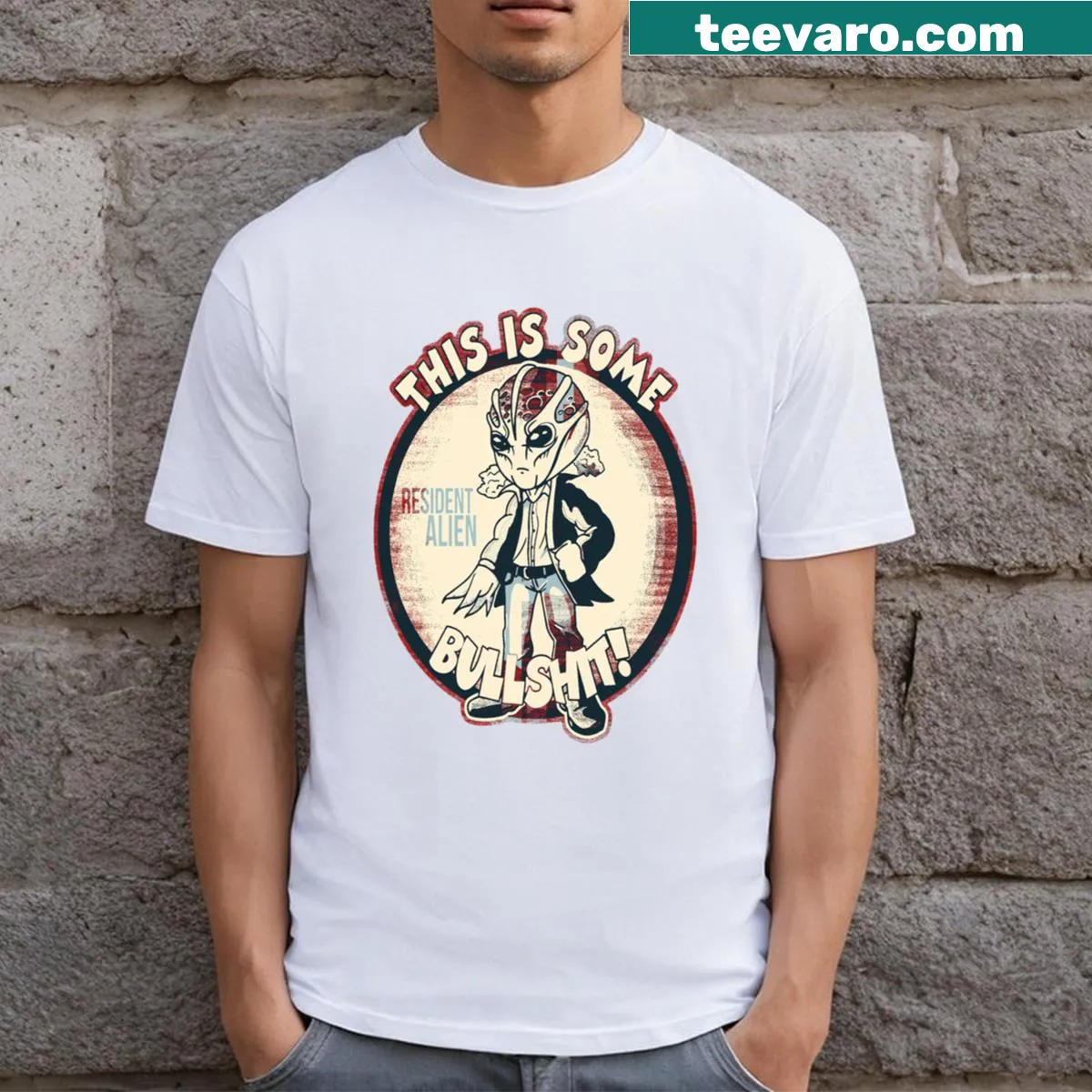 Edgy T-shirt with humorous text about feeling like an outsider — on a men's t-shirt