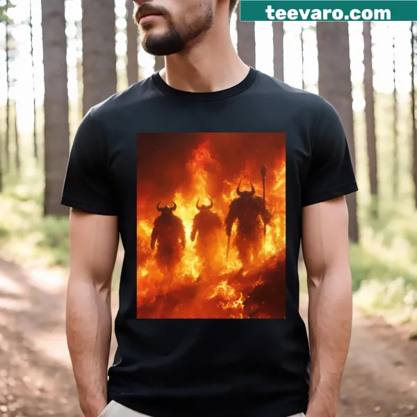 Trio text graphic on T-shirt