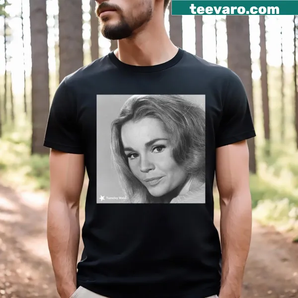 Active T-shirt featuring the name of actress Tuesday Weld