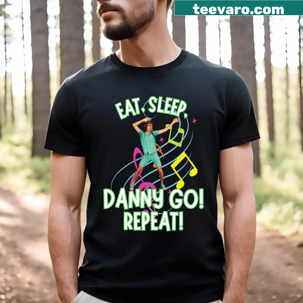 Danny Go! playful text on a toddler shirt — on a men's t-shirt