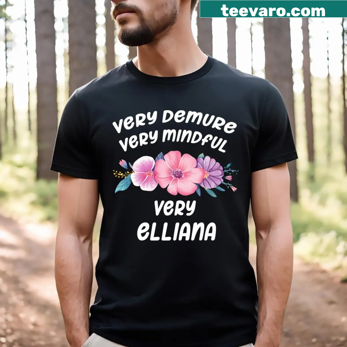 Personalized t-shirt for kids with the name Elliana and cute design — on a men's t-shirt