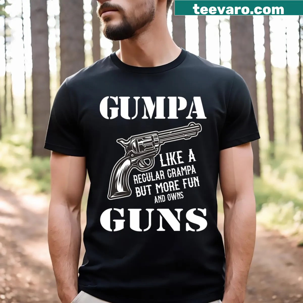 Humorous definition of 'Gunpa' shirt with playful text — on a men's t-shirt
