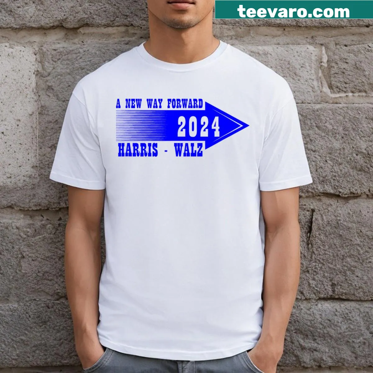 T-shirt with 'Vote A New Way Forward' slogan in bold text — on a men's t-shirt