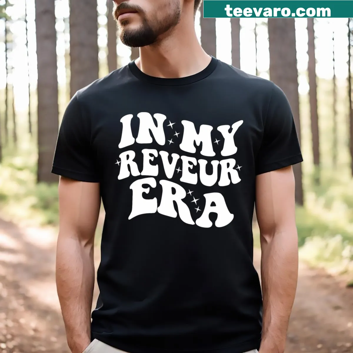 Inspirational T-shirt with 'In My Reveur House Of Dreamers Era' text — on a men's t-shirt