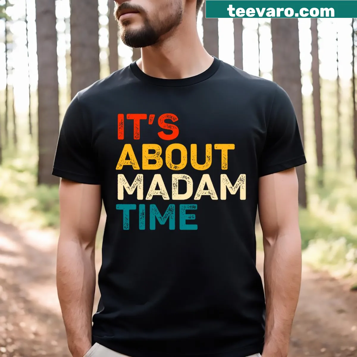 Inspirational t-shirt supporting Kamala Harris for election 2024 with bold typography. — on a men's t-shirt