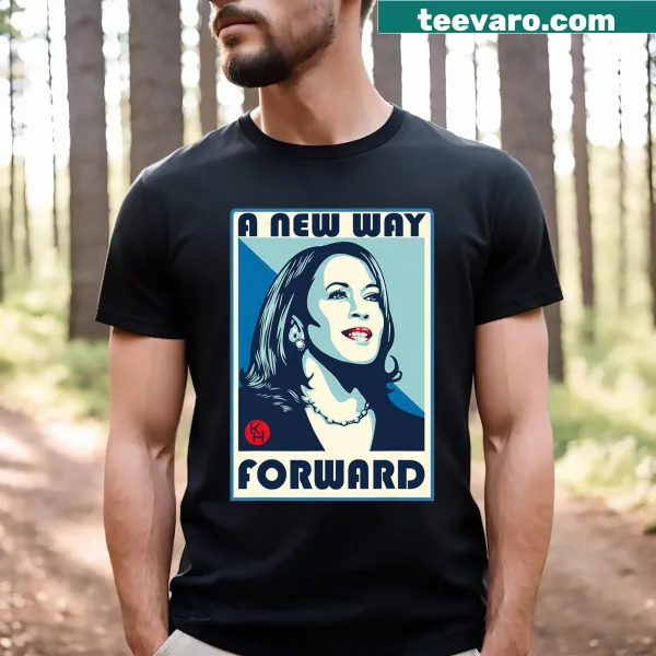 Graphic t-shirt featuring Kamala Harris's new way forward message