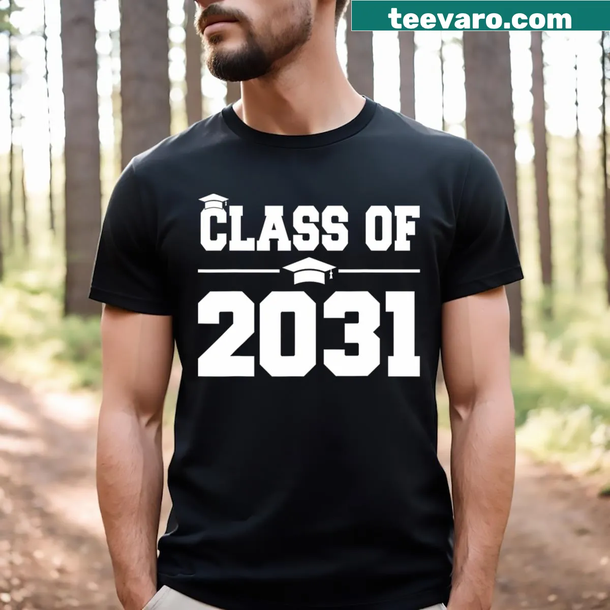 T-shirt for Kindergarten Class of 2031 with growth theme — on a men's t-shirt