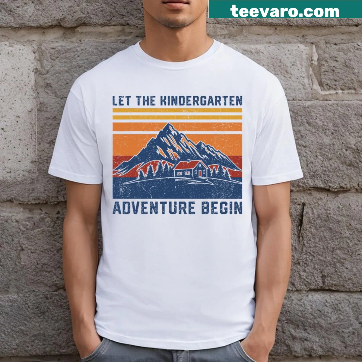 Illustrative Kindergarten Adventure T-shirt for kids — on a men's t-shirt