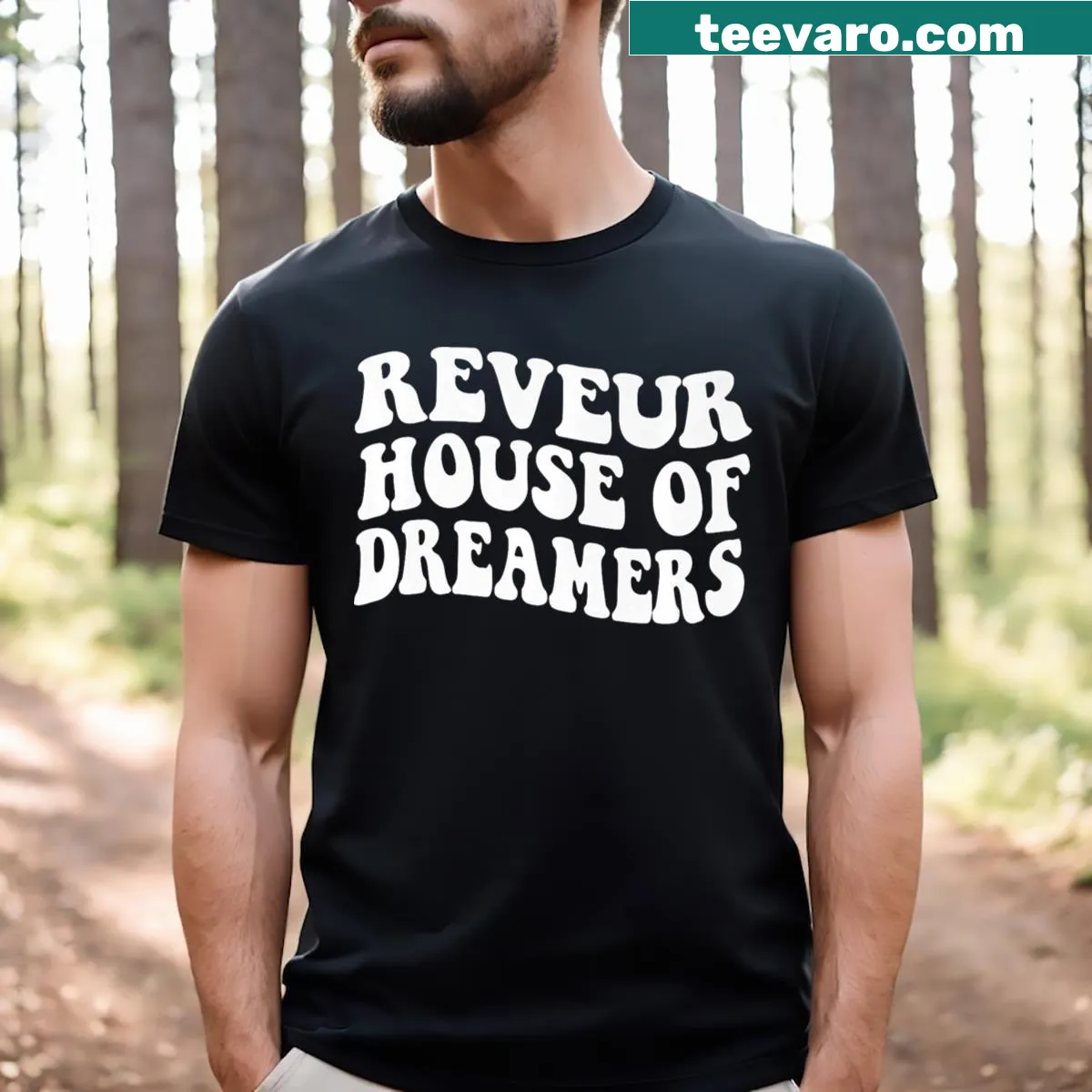 Funny school spirit T-shirt with House Of Dreamers text — on a men's t-shirt