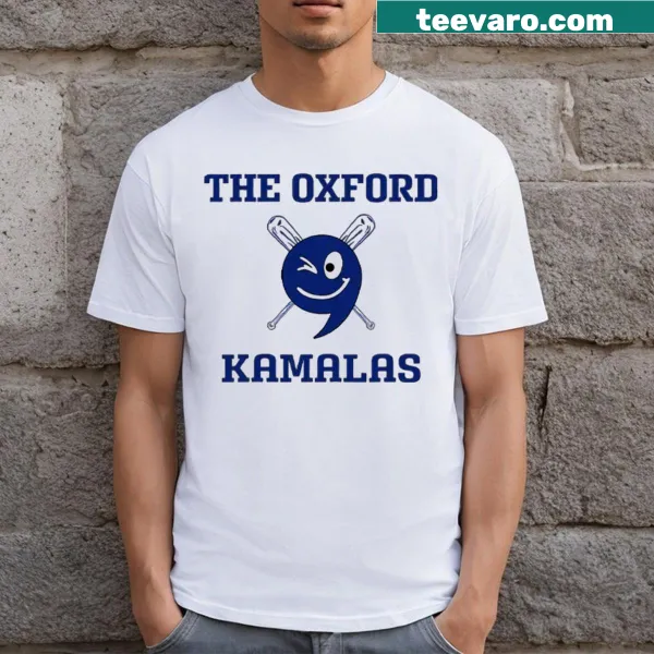 T-shirt featuring the phrase 'The Oxford Kamalas' in bold typography