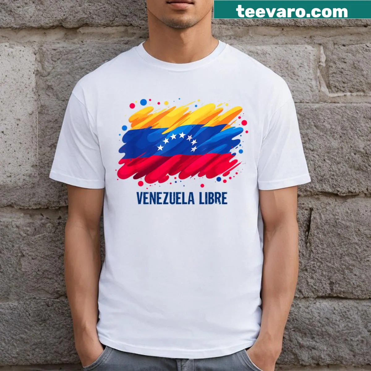Venezuelan 7-star flag design for family T-shirt — on a men's t-shirt