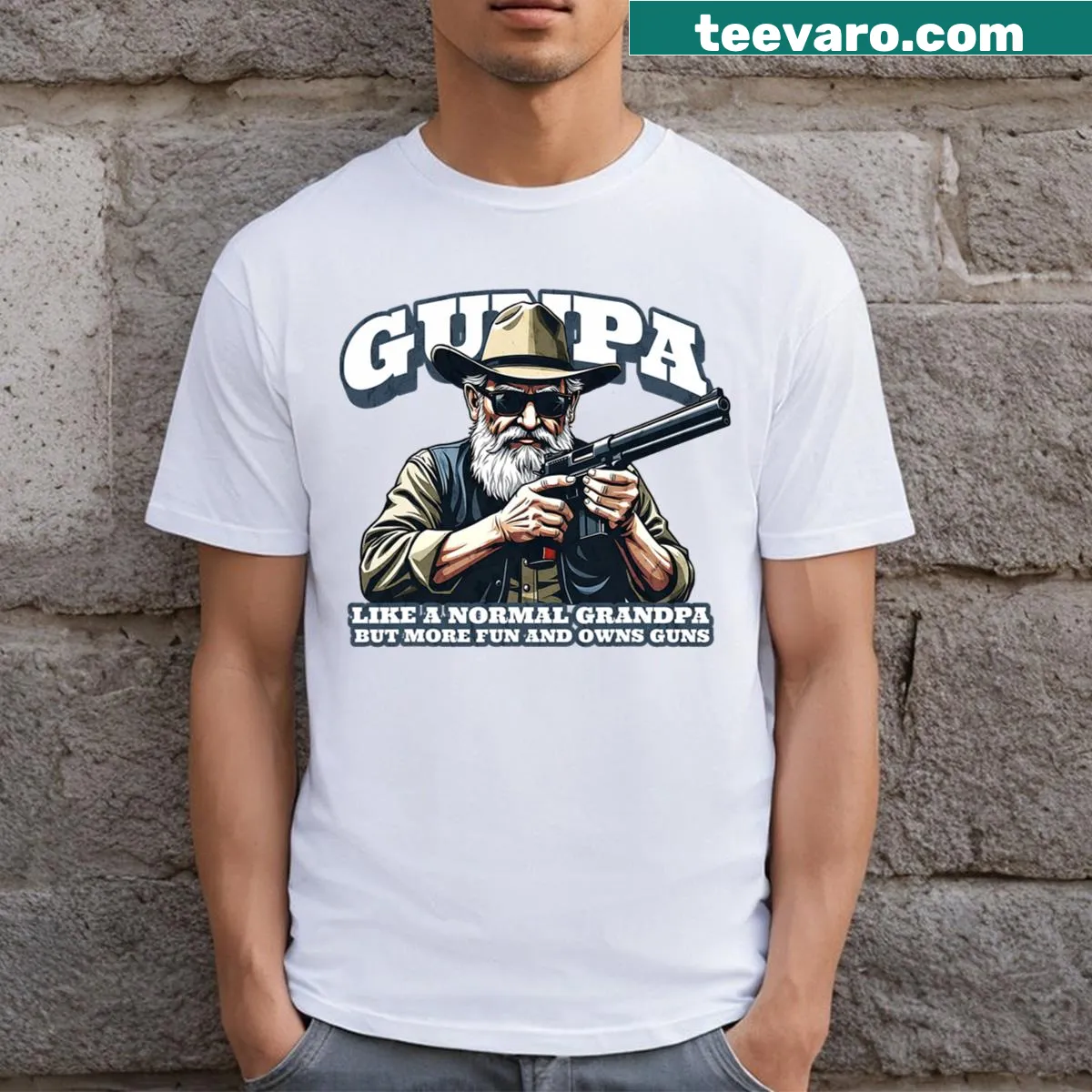 Vintage-style Gunpa t-shirt for firearm enthusiasts — on a men's t-shirt