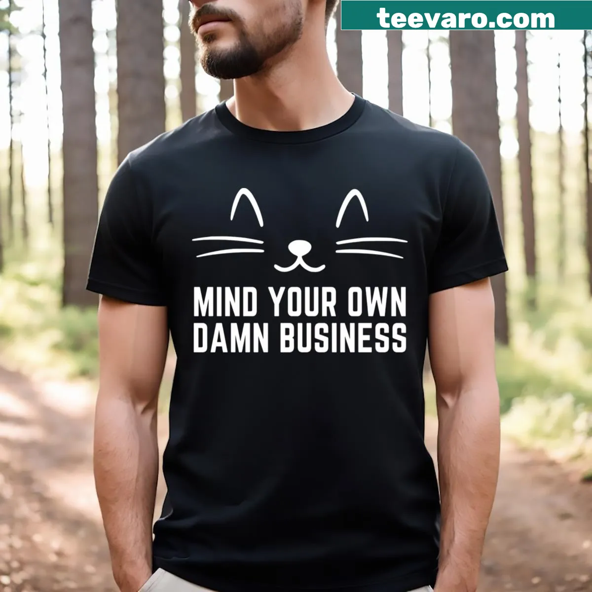 Funny T-shirt for cat lovers with a humorous saying — on a men's t-shirt