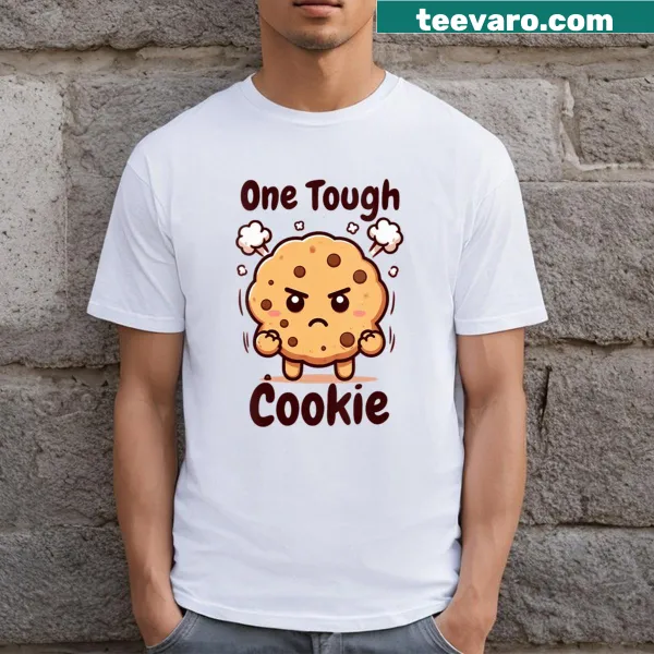 One Tough Cookie graphic for moms on V-neck t-shirt