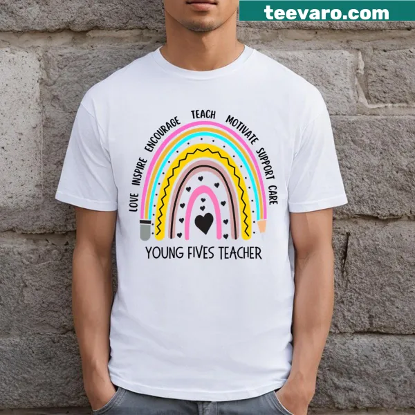T-shirt for Young Fives teachers featuring a simple design
