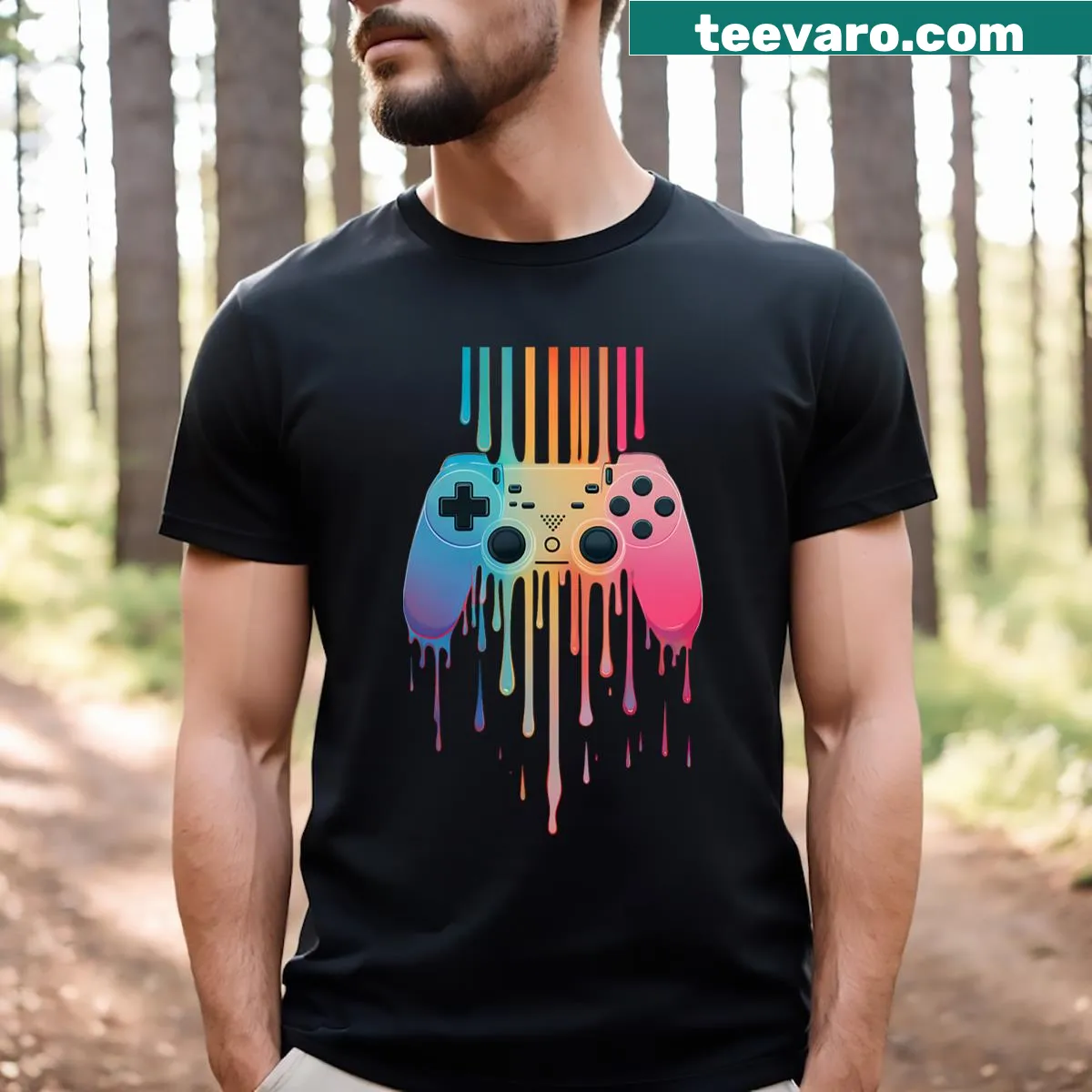 Cool game controller graphic on a T-shirt for gamers — on a men's t-shirt