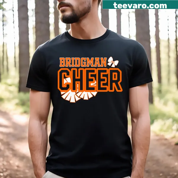 Bridgman Cheer T-shirt featuring playful typography for cheerleaders