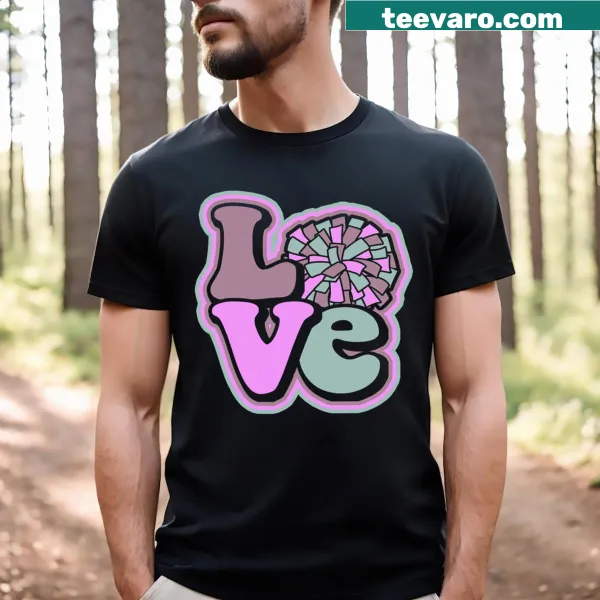 Cheer Love t-shirt with playful pom-pom and cheerleading graphic