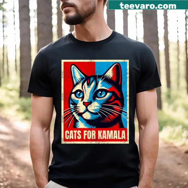 Bold typography for childless cat lady supporting Kamala Harris