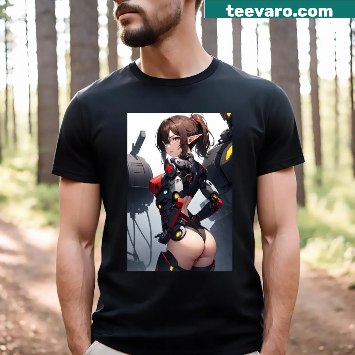 Illustration of Zakatsumi Tadarako on a cute anime T-shirt — on a men's t-shirt