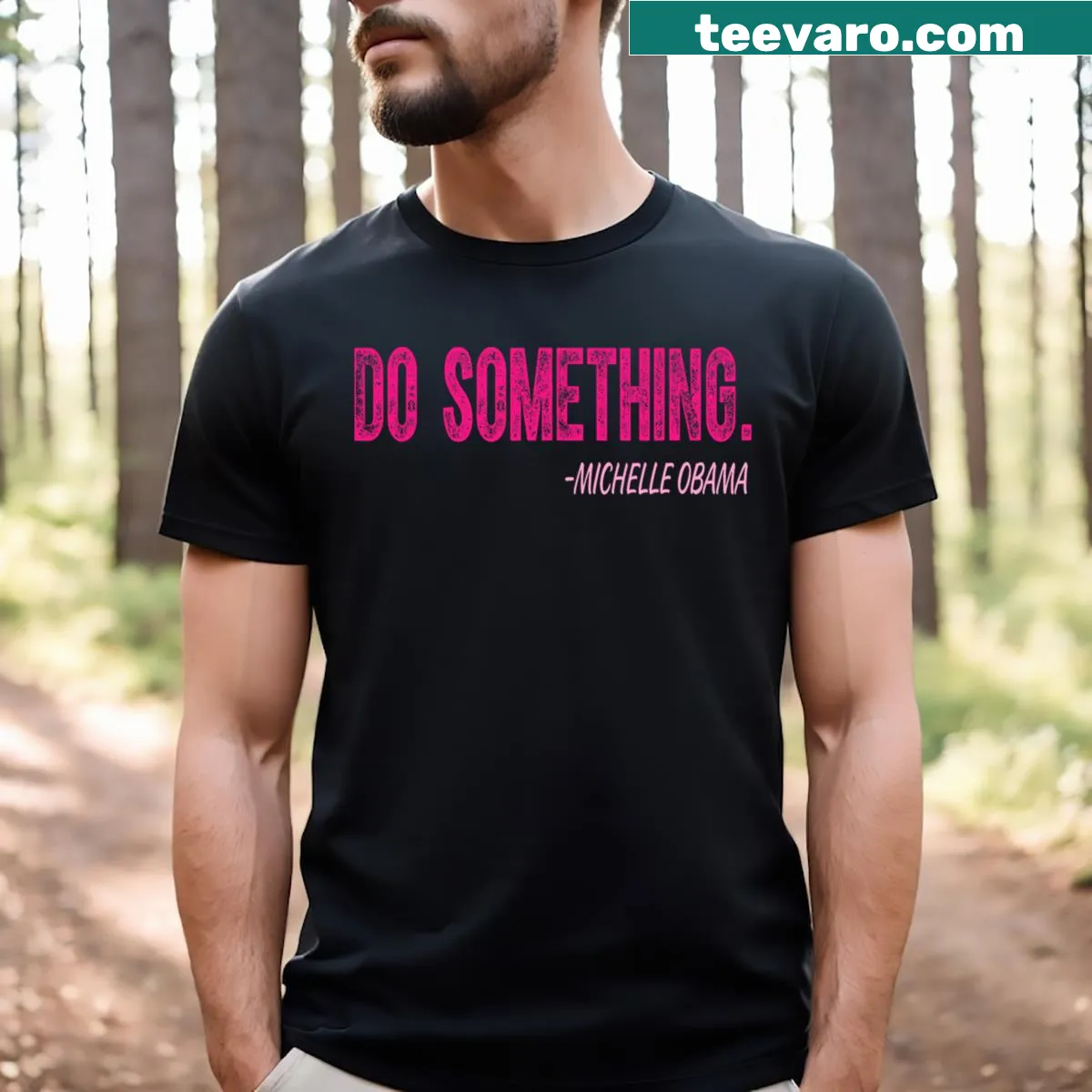 T-shirt with a motivational message inspired by Michelle Obama — on a men's t-shirt