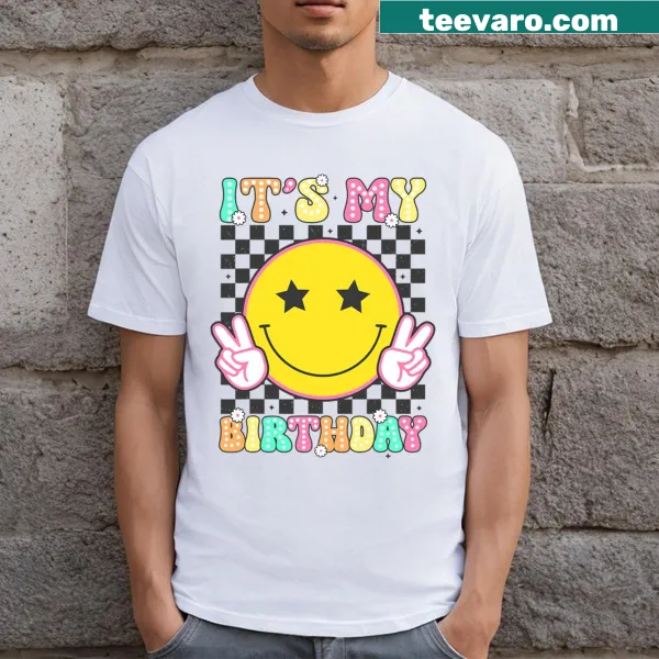 Birthday T-shirt for girls with floral design and fun typography