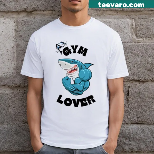 T-shirt with playful text declaring 'Gym Lover' in bold typography