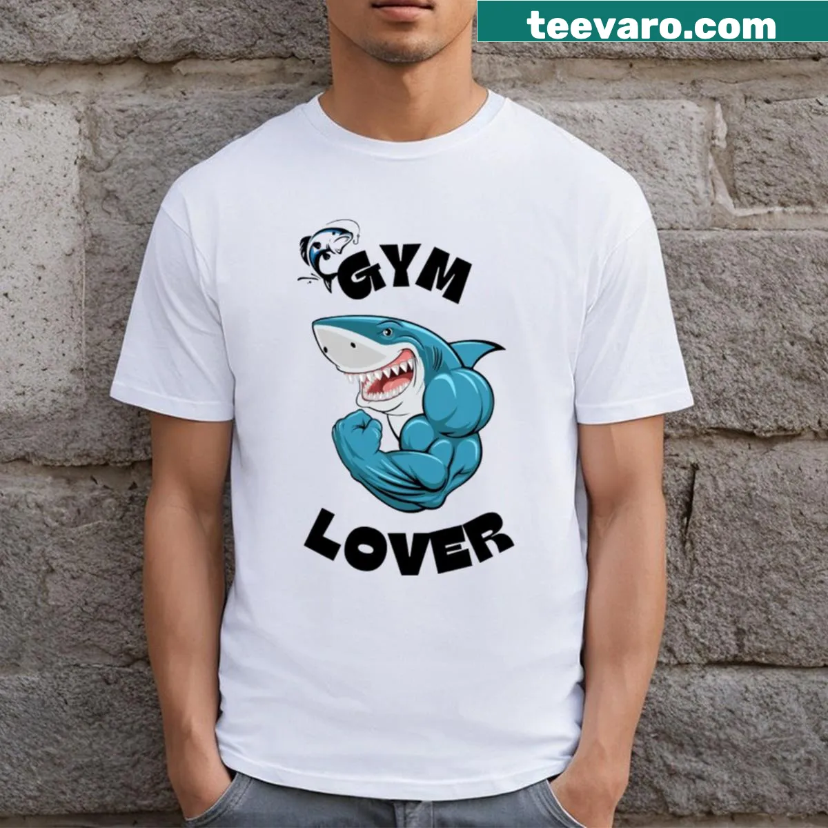 T-shirt with playful text declaring 'Gym Lover' in bold typography — on a men's t-shirt