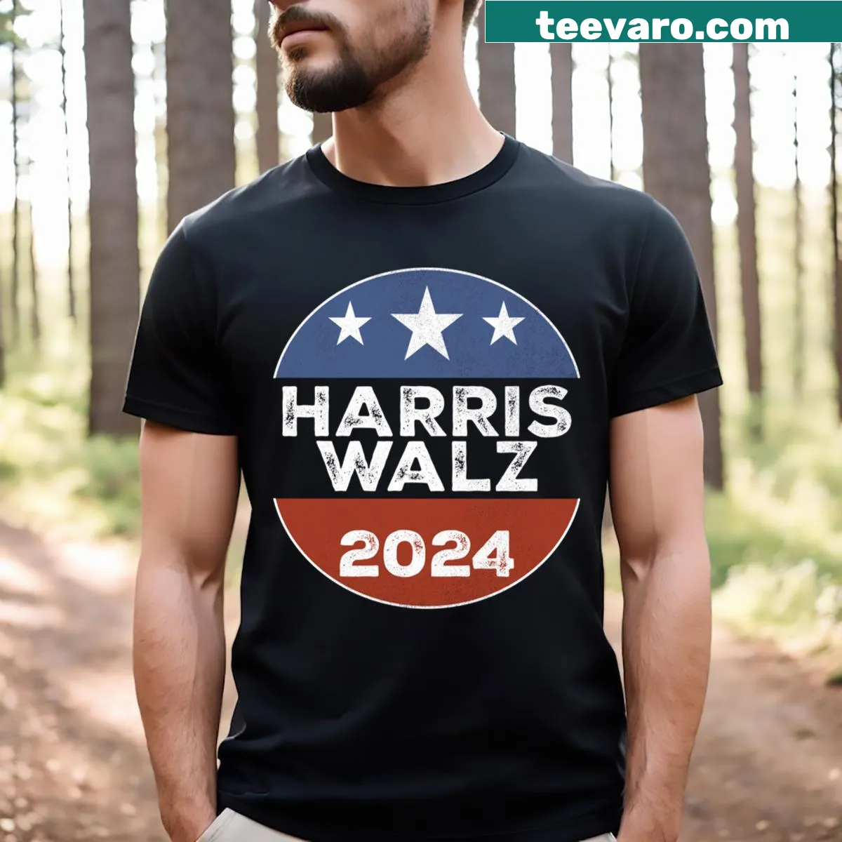 Inspirational T-shirt for democratic values and unity — on a men's t-shirt