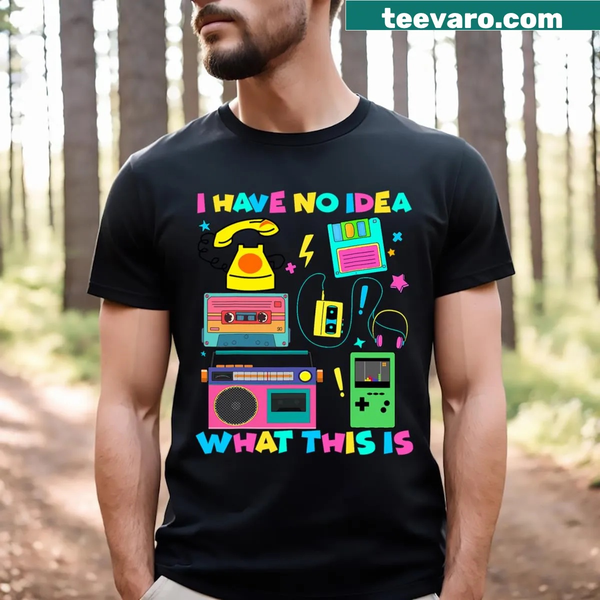 Fun t-shirt with the phrase 'I Have No Idea What This Is' — on a men's t-shirt