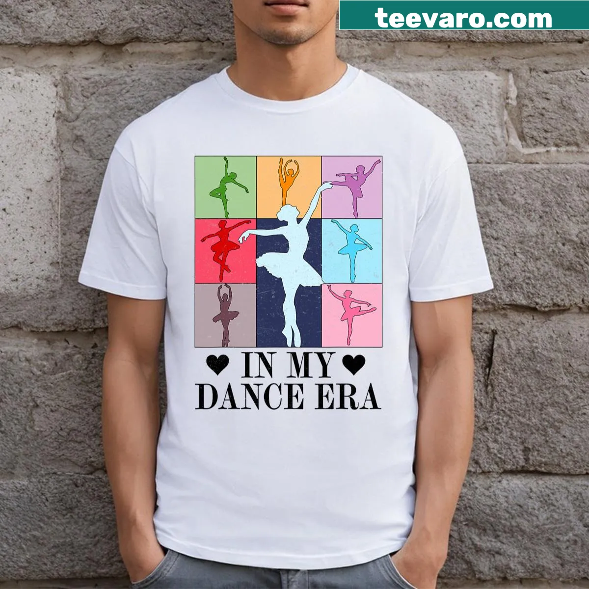 Vintage t-shirt celebrating ballet with retro design — on a men's t-shirt