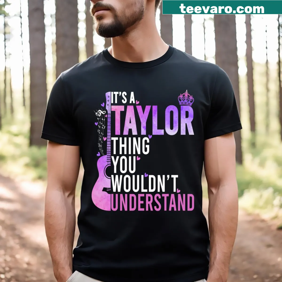 Cute T-shirt with text about being a Taylor Swift fan — on a men's t-shirt