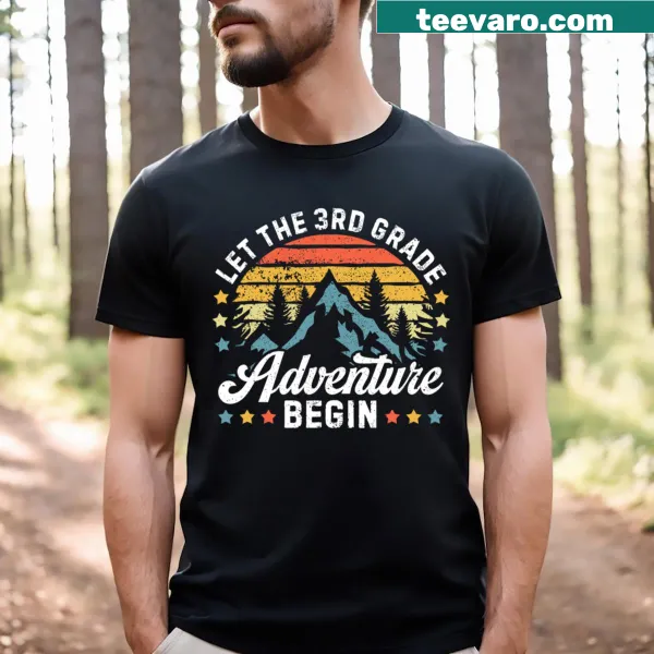 Back to school T-shirt featuring adventure-themed graphics for kids