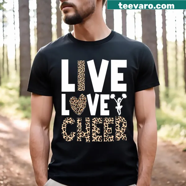 Cheerleading-themed T-shirt with cartoon graphics