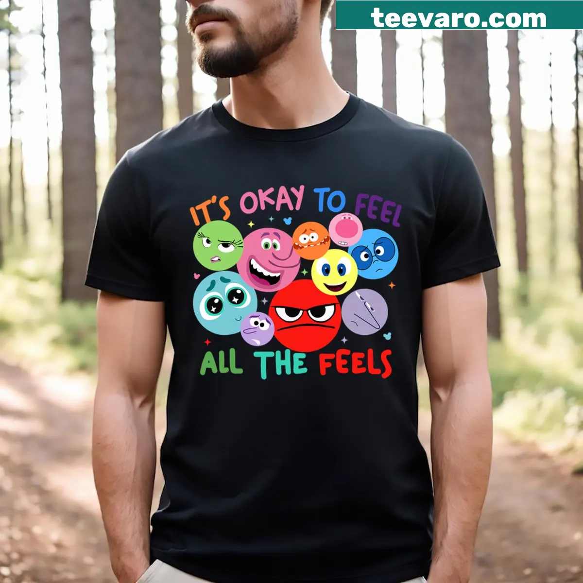 Mental health awareness typography T-shirt — on a men's t-shirt