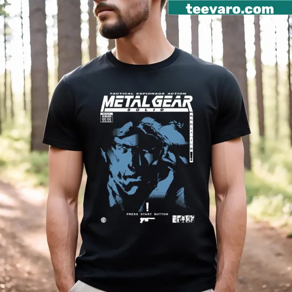 Graphic T-shirt honoring Solid Snake from Metal Gear Solid.