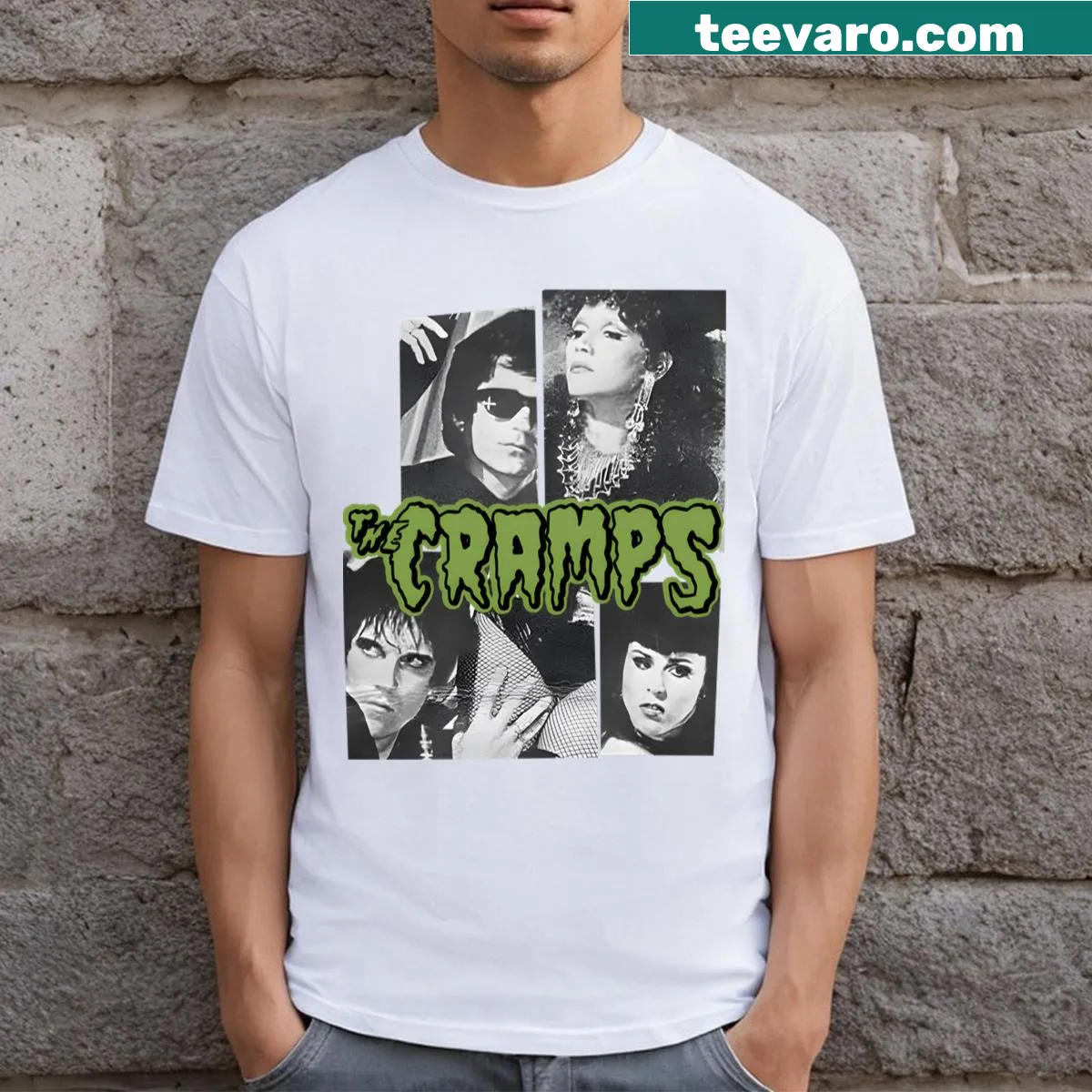 Vintage distressed T-shirt featuring iconic metal band logos. — on a men's t-shirt
