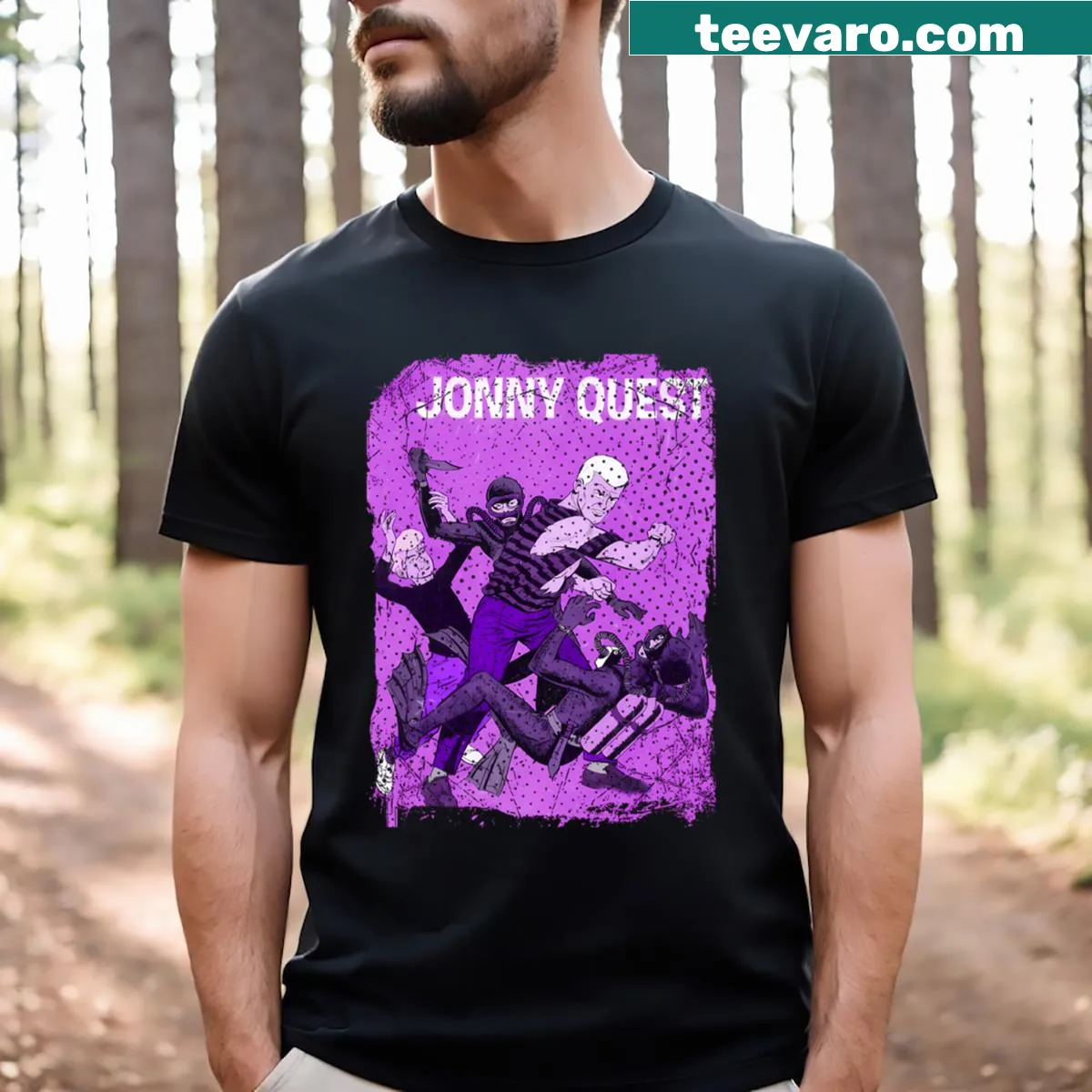 Vintage T-shirt featuring classic cartoon movie logos for kids. — on a men's t-shirt