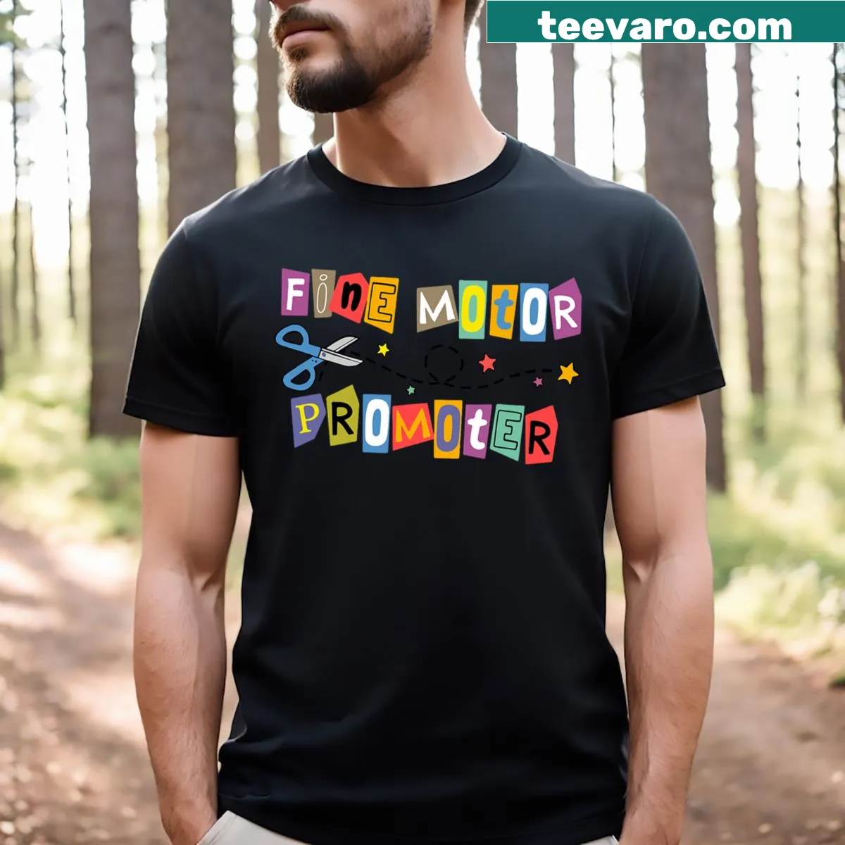 Vintage-style t-shirt celebrating occupational therapy with fine motor skills. — on a men's t-shirt