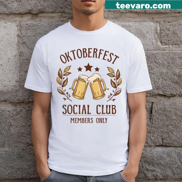 Bold badge-style t-shirt celebrating Oktoberfest and Bavarian beer.