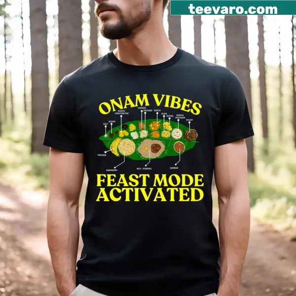 Onam Vibes Sadya Feast graphic T-shirt for men and kids